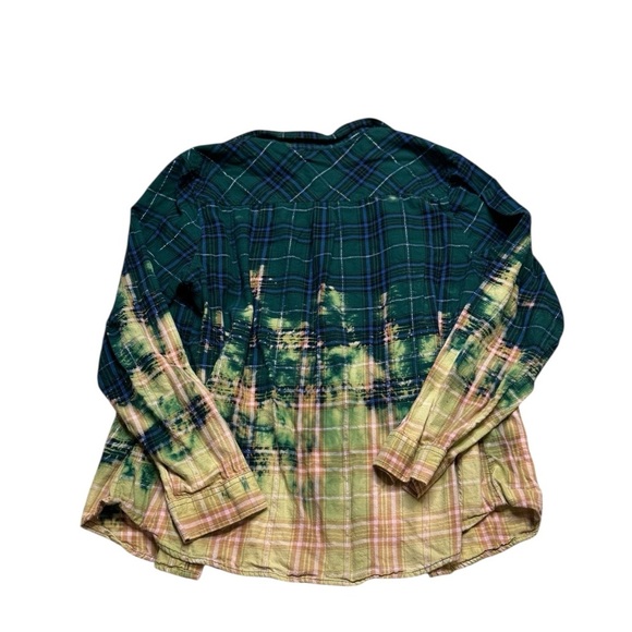 💚 Croft & Barrow Bleached Plaid Button Up Shirt XL VGUC 🌟✨ - Picture 2 of 4